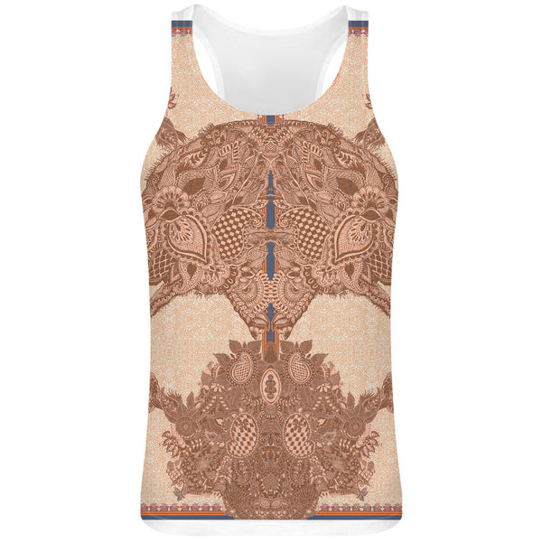Elephant Skull Ornament   Sublimation Tank Top T-Shirt For Men - 100% Soft Polyester - All-Over Printing - Custom Printed Mens Clothing - mens-accessorie