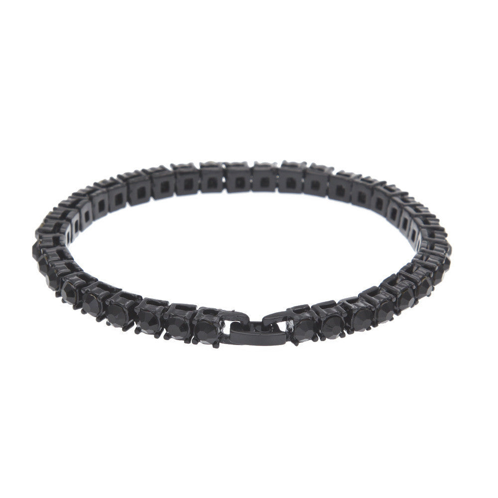 Hip Hop Men Bracelet Series Rhinestone Bracelet Chain Bling Crystal Bracelet - mens-accessorie
