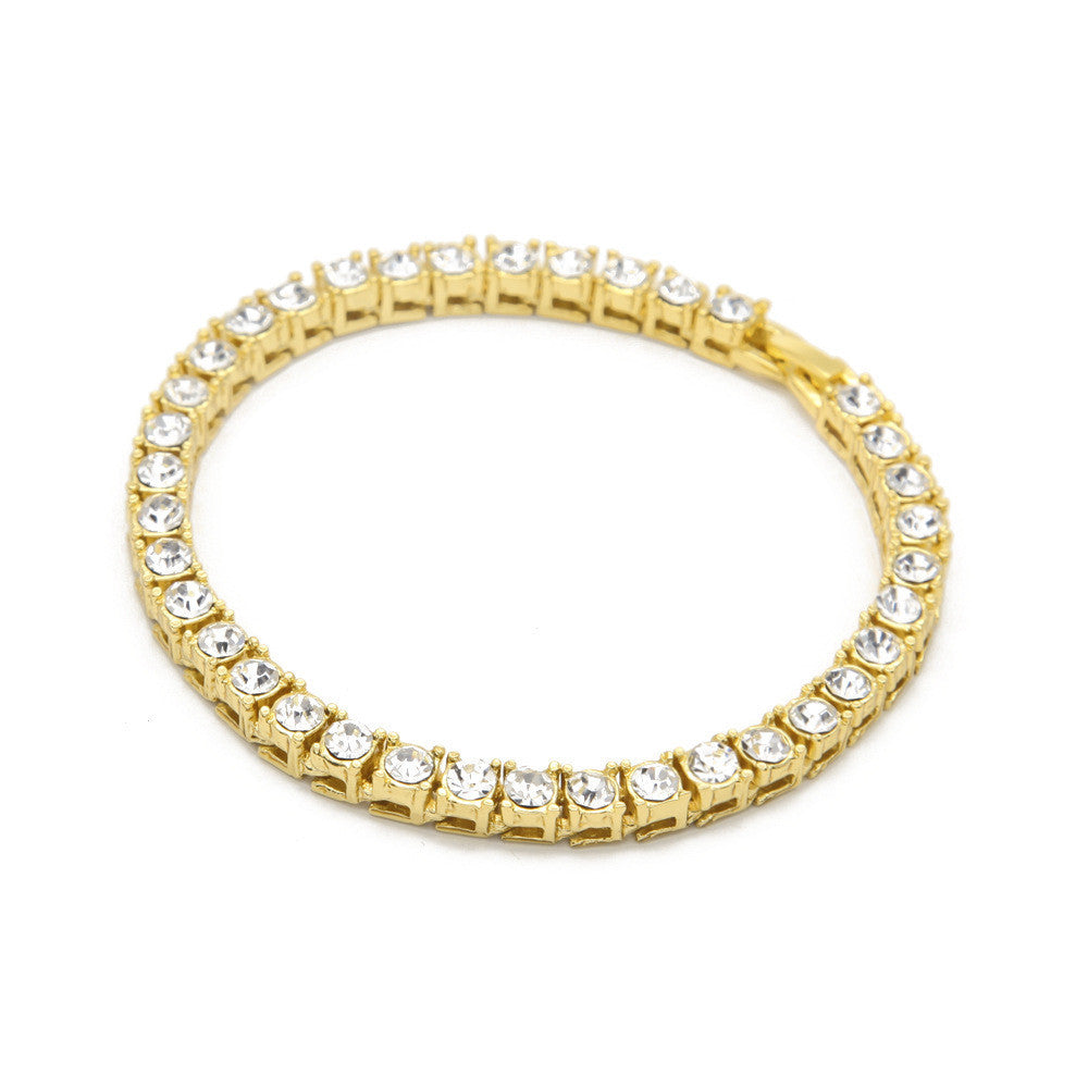 Hip Hop Men Bracelet Series Rhinestone Bracelet Chain Bling Crystal Bracelet - mens-accessorie