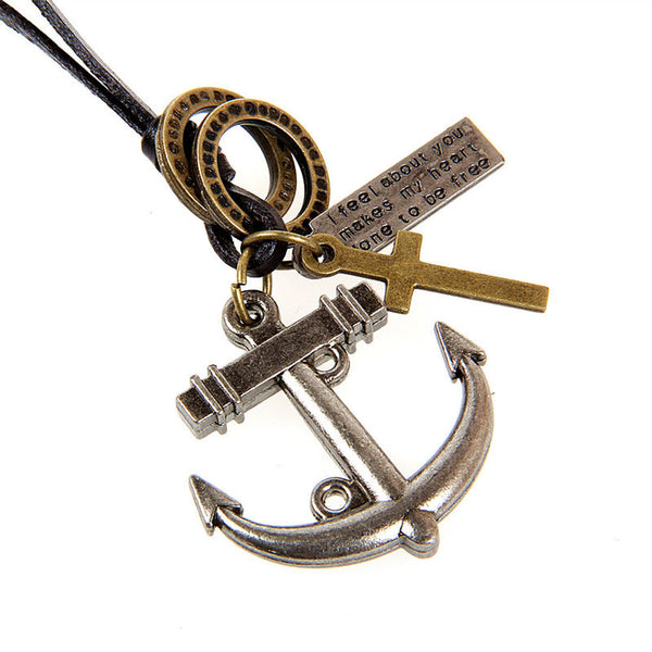 Fashion Retro Leisure Wild Simple Long Necklace Cross Necklaces Accessories - mens-accessorie