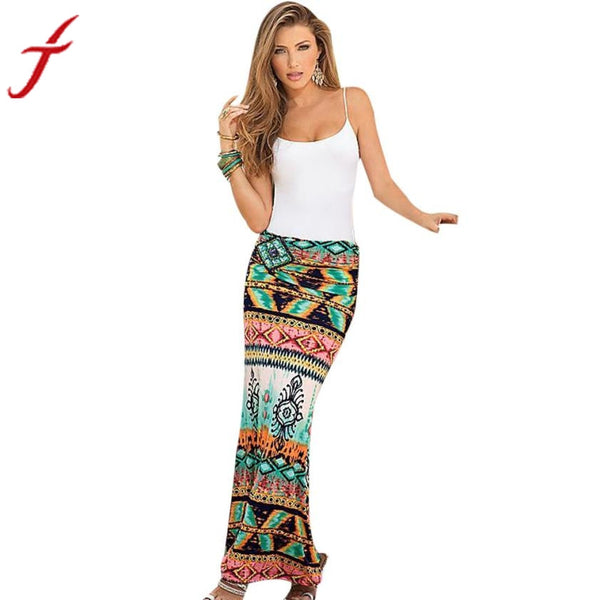 Classical national printing Skirt Women Summer Fashion Retro Printing package hip skirts plus sizes Vintage Long Skirts #LSW - mens-accessorie