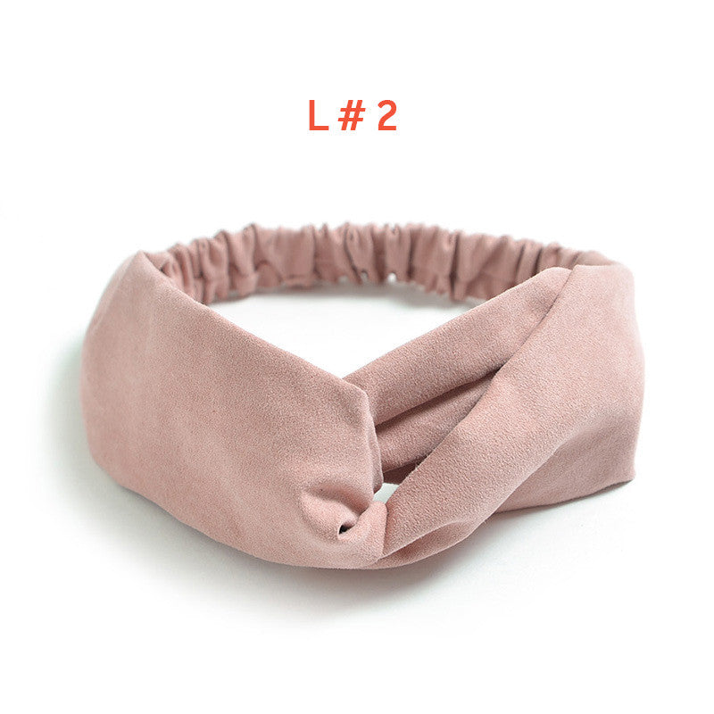 Women's Satin elastic cross headband geranium European and American hair accessories - mens-accessorie