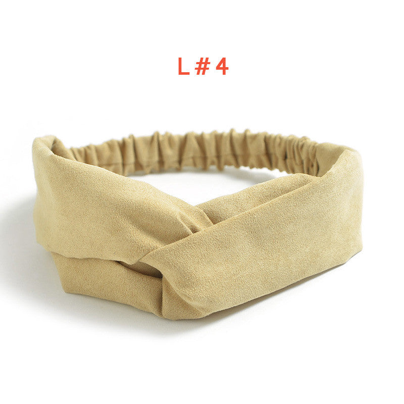 Women's Satin elastic cross headband geranium European and American hair accessories - mens-accessorie