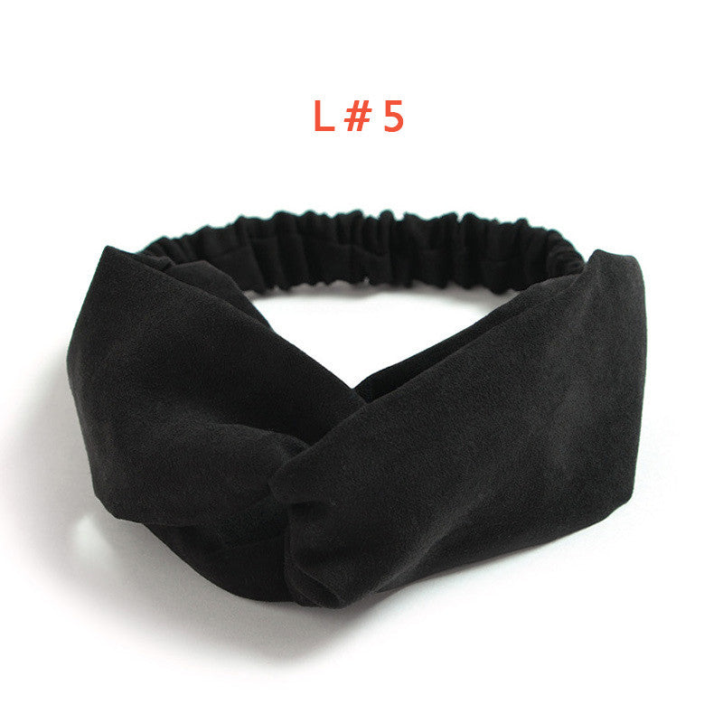 Women's Satin elastic cross headband geranium European and American hair accessories - mens-accessorie