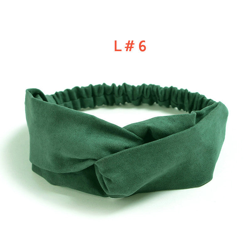 Women's Satin elastic cross headband geranium European and American hair accessories - mens-accessorie