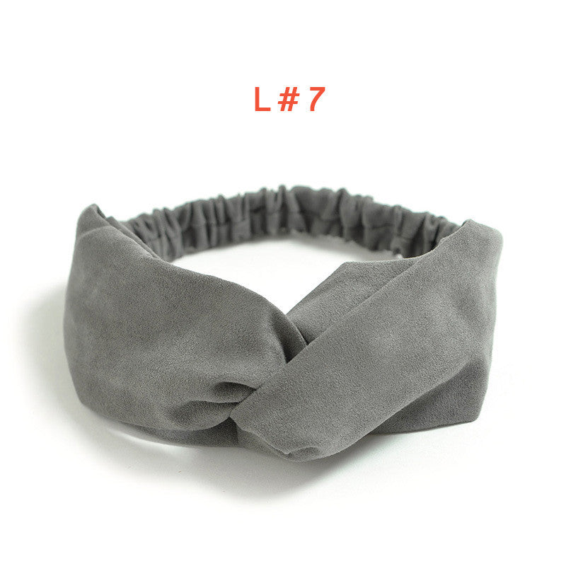 Women's Satin elastic cross headband geranium European and American hair accessories - mens-accessorie