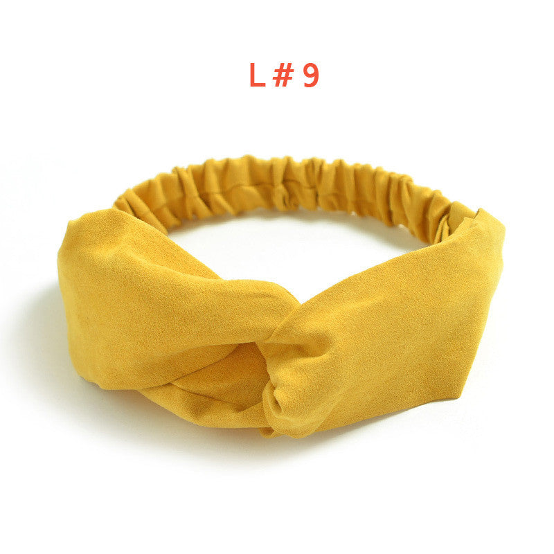 Women's Satin elastic cross headband geranium European and American hair accessories - mens-accessorie