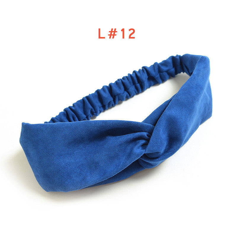 Women's Satin elastic cross headband geranium European and American hair accessories - mens-accessorie