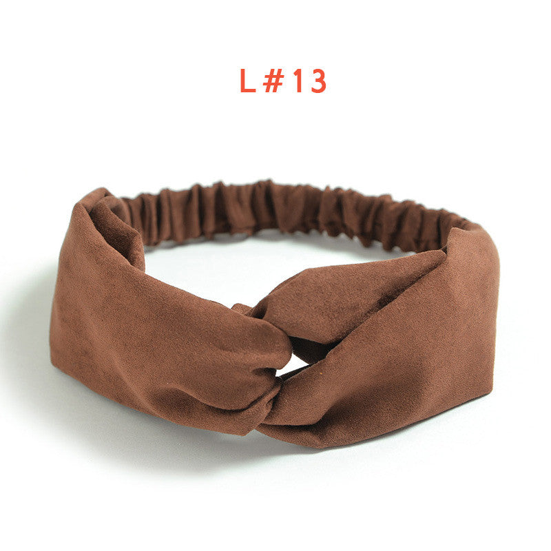 Women's Satin elastic cross headband geranium European and American hair accessories - mens-accessorie