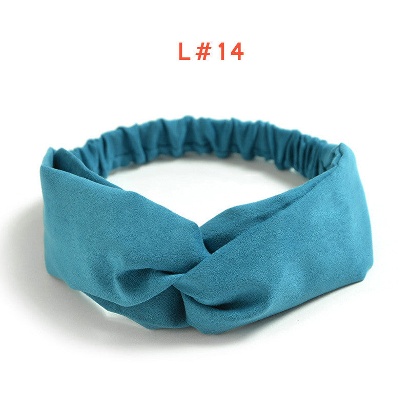 Women's Satin elastic cross headband geranium European and American hair accessories - mens-accessorie