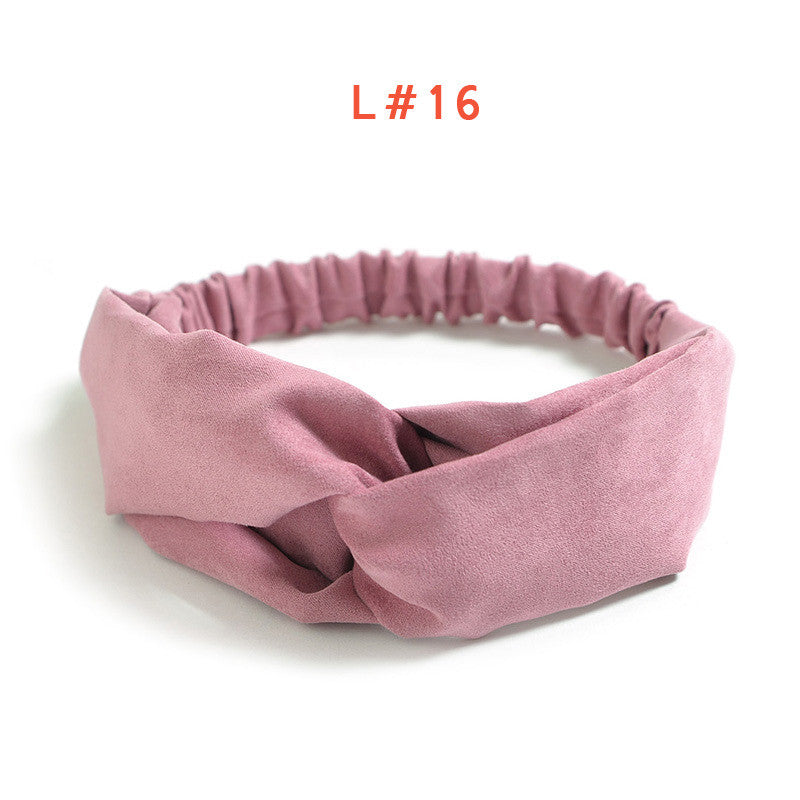 Women's Satin elastic cross headband geranium European and American hair accessories - mens-accessorie